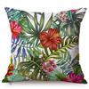 Cotton And Linen Cushion Cover, Tropical Jungle Floral Style, Banana Leaf, Frangipani, Sofa Pillow Case, Home Decoration