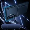 Samsung Galaxy Z Fold 8 Ultra Hülle, Kartenhalter, mit Glas für äußeren Bildschirm, Blau