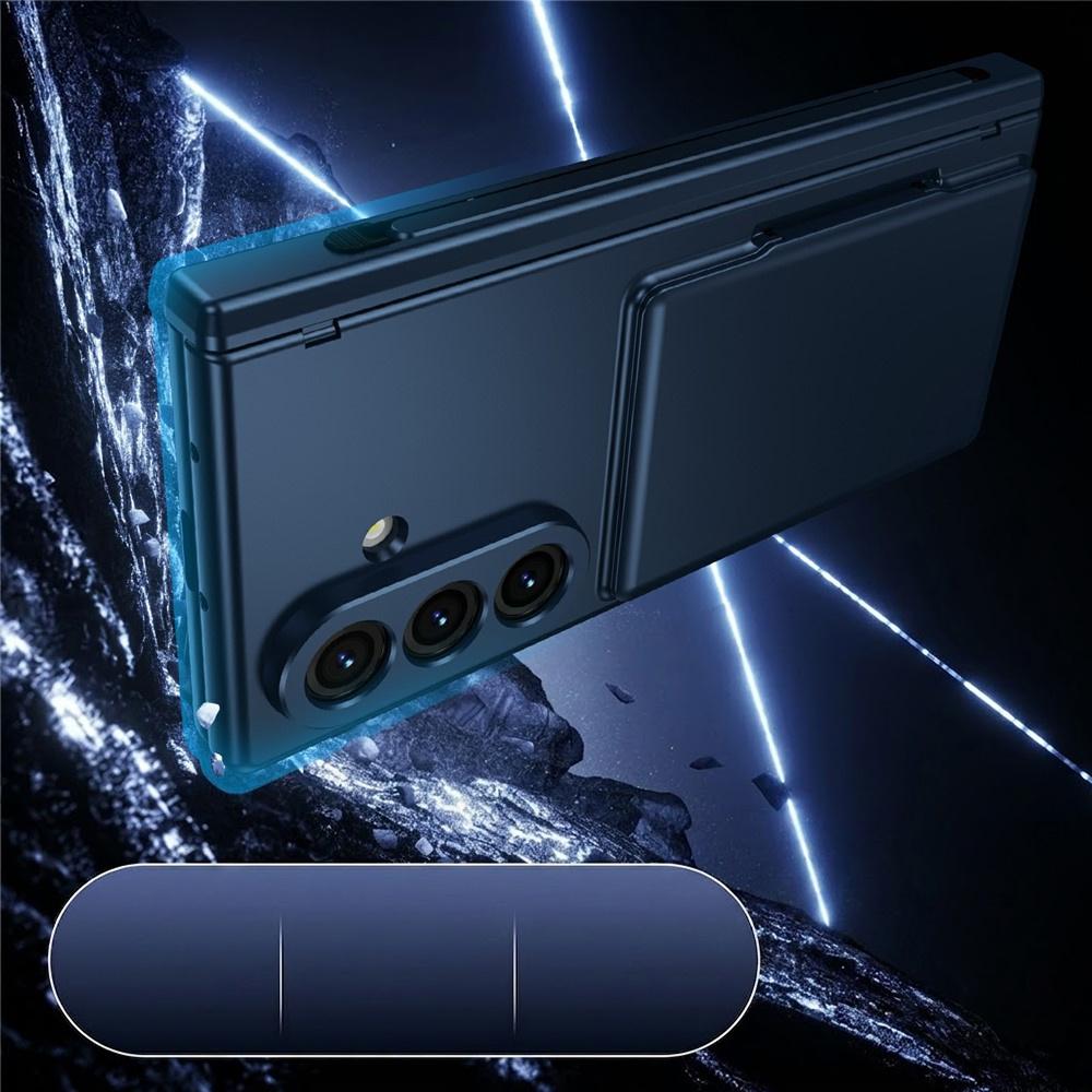 Samsung Galaxy Z Fold 8 Ultra Hülle, Kartenhalter, mit Glas für äußeren Bildschirm, Blau