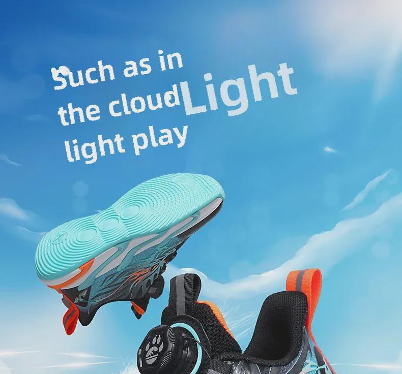 2025 Autumn Boys' Breathable Mesh Sports Shoes with Non-Slip Sole & Rotating Buckle