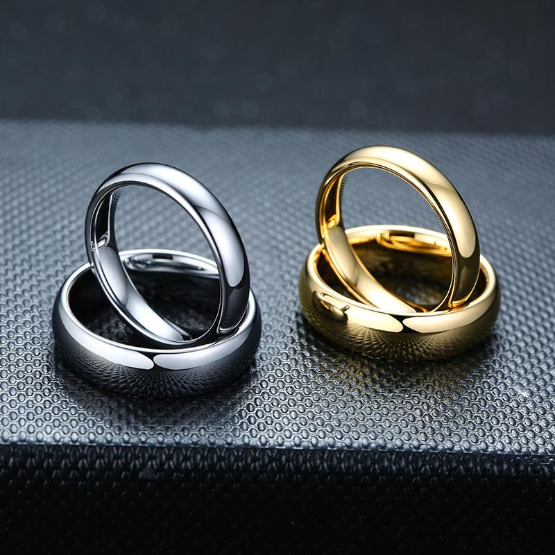 Bagues Simples en Acier Inoxydable de Haute Qualité Couleur Or pour Hommes Femmes Bague de Mariage Exclusive pour Couple Bijoux de Mode