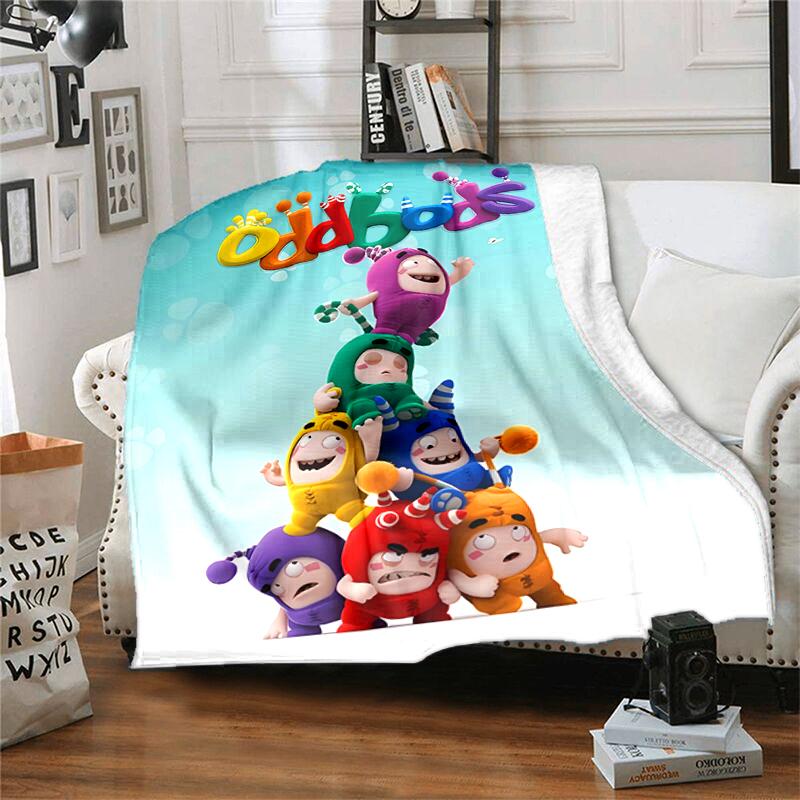 1pz Coperta Stampa Oddbods, Coperta Leggera per Divano, Letto - Morbida e Calda, Regalo per Tutte le Stagioni come Natale, Halloween