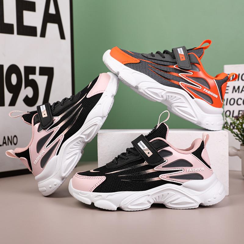 Classmate 2025 New Mesh Breathable Middle and Older Children's Hiking Shoes Lightweight Velcro Boys and Girls Elementary School Running Shoes