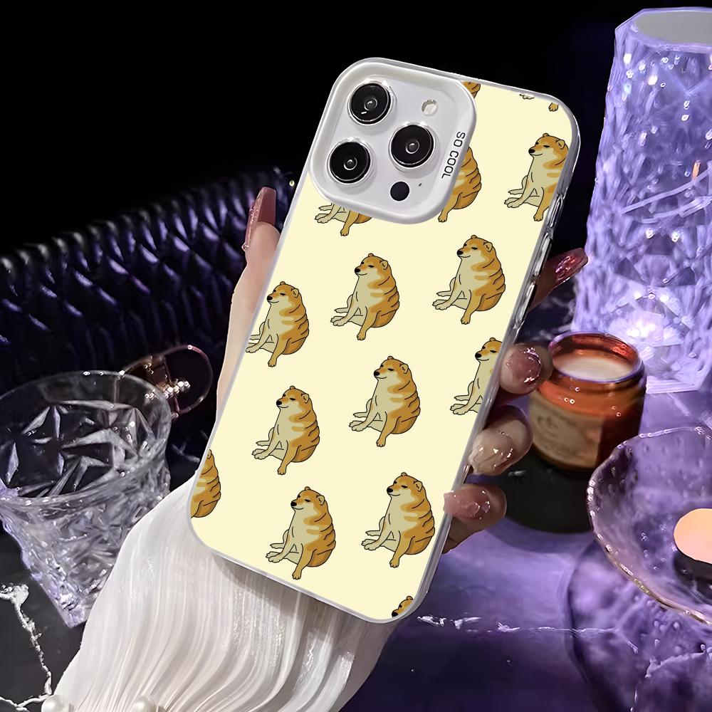 Funny Dog Banana Cat Phone Case For iPhone 16 15 14 13 12 11 Pro Max White Matte Laser Metallic Aurora Funda