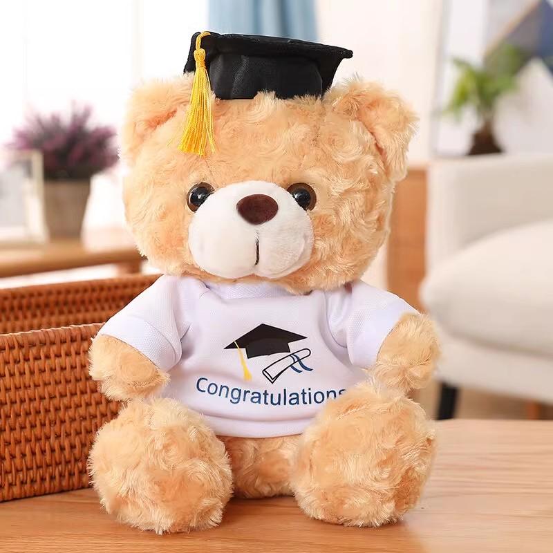 Doctor's Clothing Teddy Bear Doll Plush Toy Small Sitting Bear Doll Stuffed Animals Boys Girls Students Graduation Gifts Kids