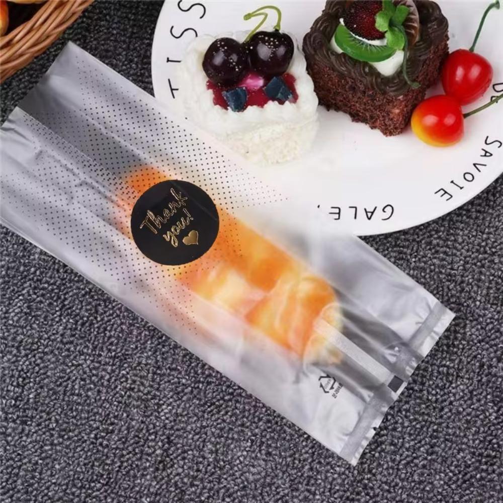 50pcs Transparent Black Dot Candy Bags Frosted Bread Wrapping Bags Cellophane Bags Friends