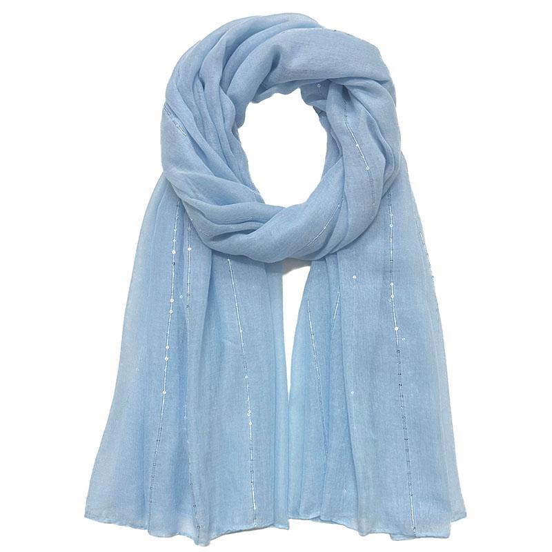 Шимерный блестящий шарф с пайетками для женщин Мусульманские хиджабы Большого размера Длинные шали Исламский тюрбан Однотонный головной платок