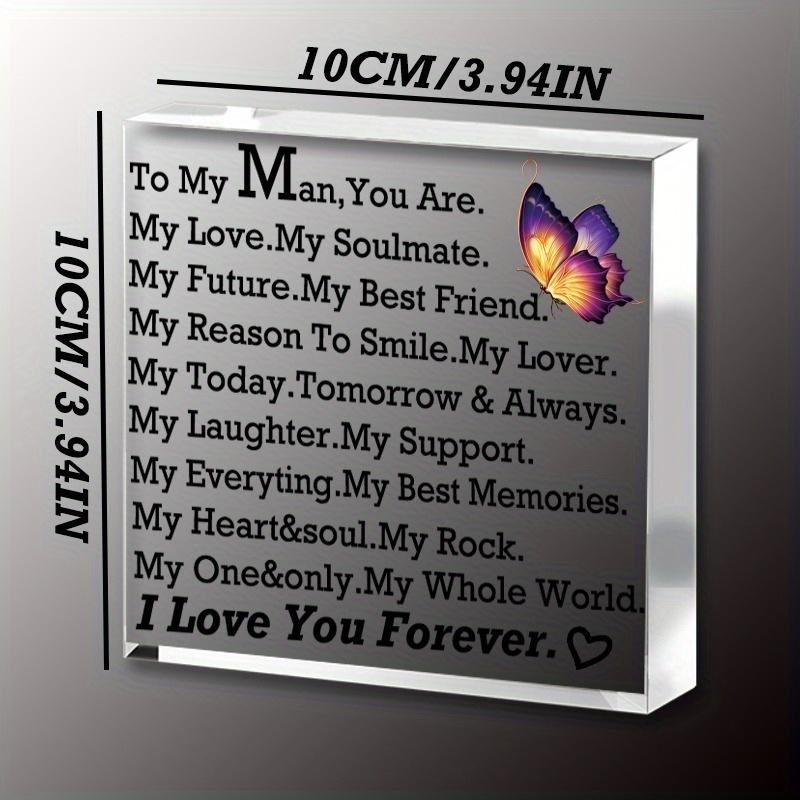 "I Love You" Acrylic Centerpiece. Anniversary, Birthday or Valentine's Gift for Him.