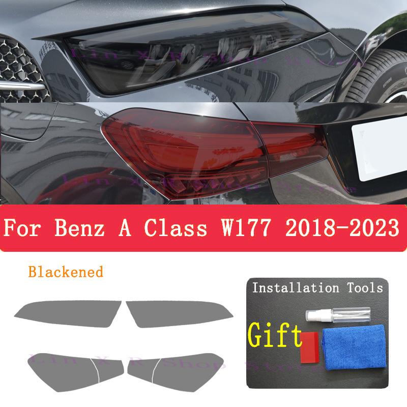 For Benz A Ciass W177 2018- TPU Car Exterior Headlights Anti-Scratch Protective Film Headlamps Repair Sticker Accessories