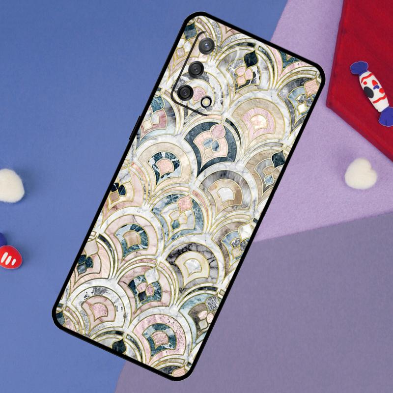 Muted Moroccan Mosaic Tiles Case For Oppo A78 A18 A38 A74 A94 A54 A58 A98 A80 A60 A40 A96 A76 A16 A15 A17 A57 A5 A6 Pro