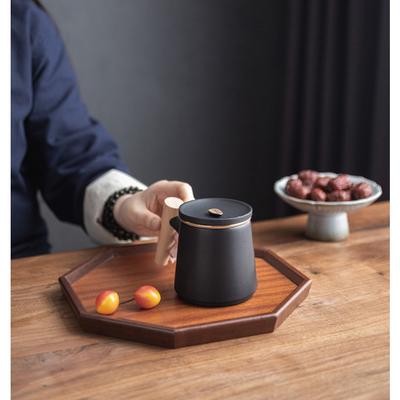 300ml Ceramic Mug with Lid Filter Tea Cup Office Coffee Cup