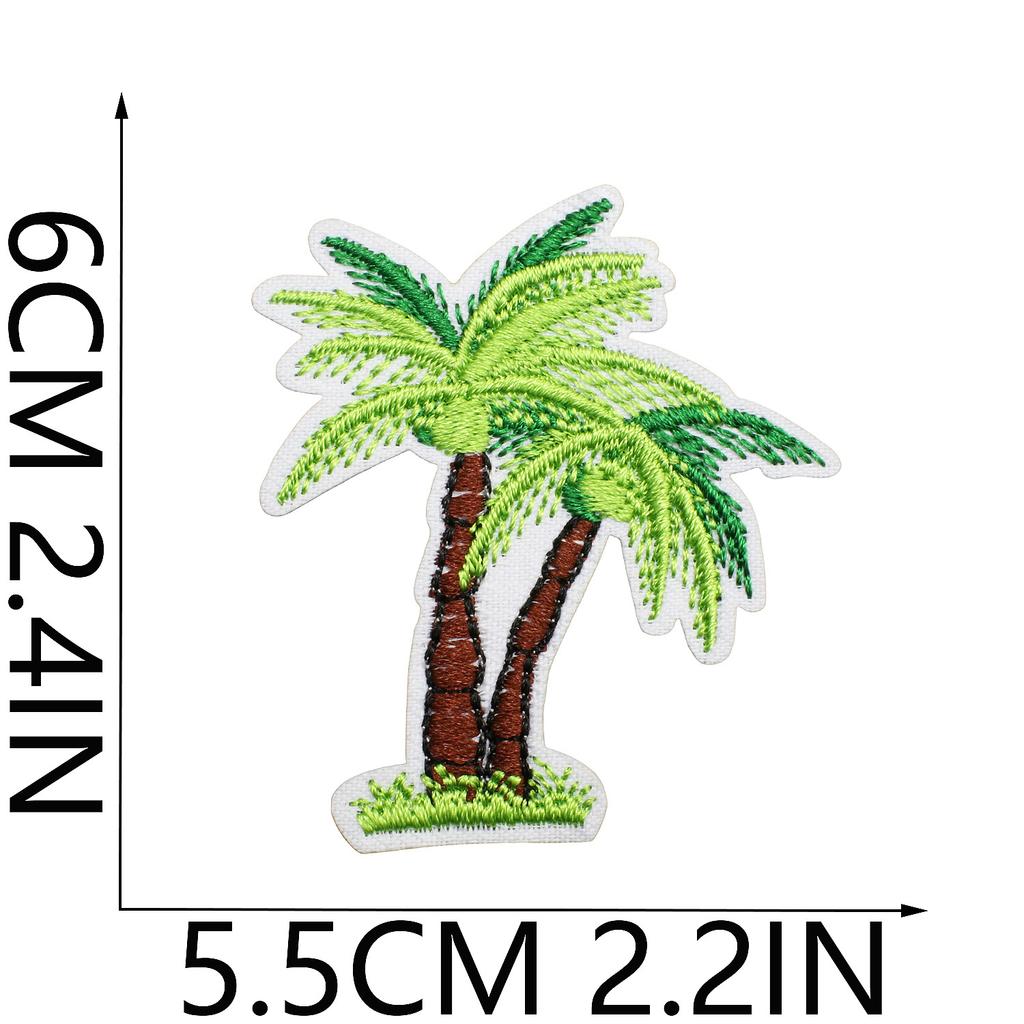 Cabin Embroidery Cloth Sticker Hawaii Travel Decoration Patch Sticker Yay Tree Pineapple Computer Embroidery Patch Flamingo