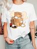 Adorable Chinese Dim Sum Womens T Shirt Steamer Basket Cartoon Dumpling Graphic Tee Short Sleeve Daily Street Ladies Tops