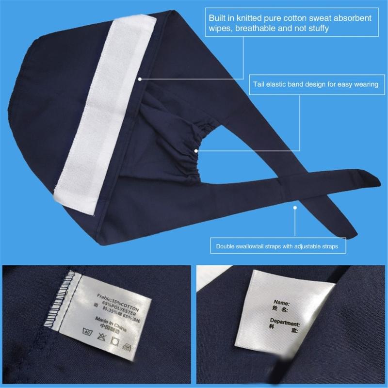 Comfortable Surgeon Hat for Hospital Staff Reusable Unisex Scrub Hat for Nurse Doctors Medicals Care Round Scrub Hat