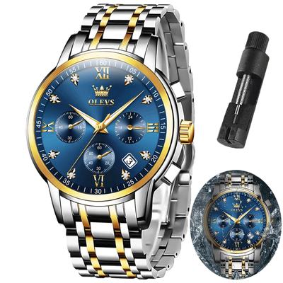 Stylish Quartz Watch Analog Waterproof Business Stylish Watch Stainless Steel Band Chronograph Watch Casual Watch Cool Stylish Work Dustproof