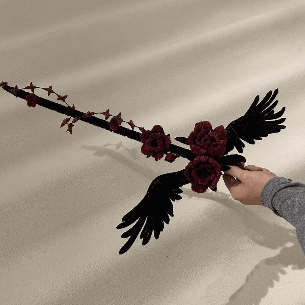 Dark Rose Angel Sword DIY Material Pack - Handmade Photography Prop & Creative Gift for Couples and Best Friends