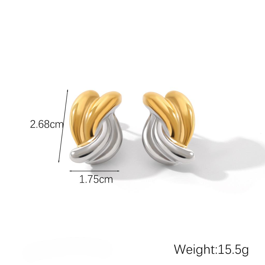 Yori 2025 New Gold Silver Mix Color Geometric Stainless Steel Earrings Waterproof and Hypoallergenic Summer Party Jewelry