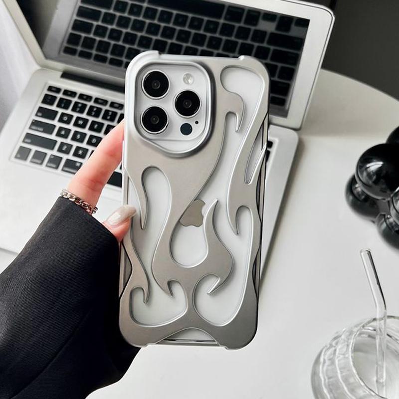 Neue 3D-Flammenmuster Hohl Dünne Handyhülle Für iPhone 17 16 15 14 13 12 11 Pro Max 15 14 16 Plus 17 Air Stoßfeste Hülle