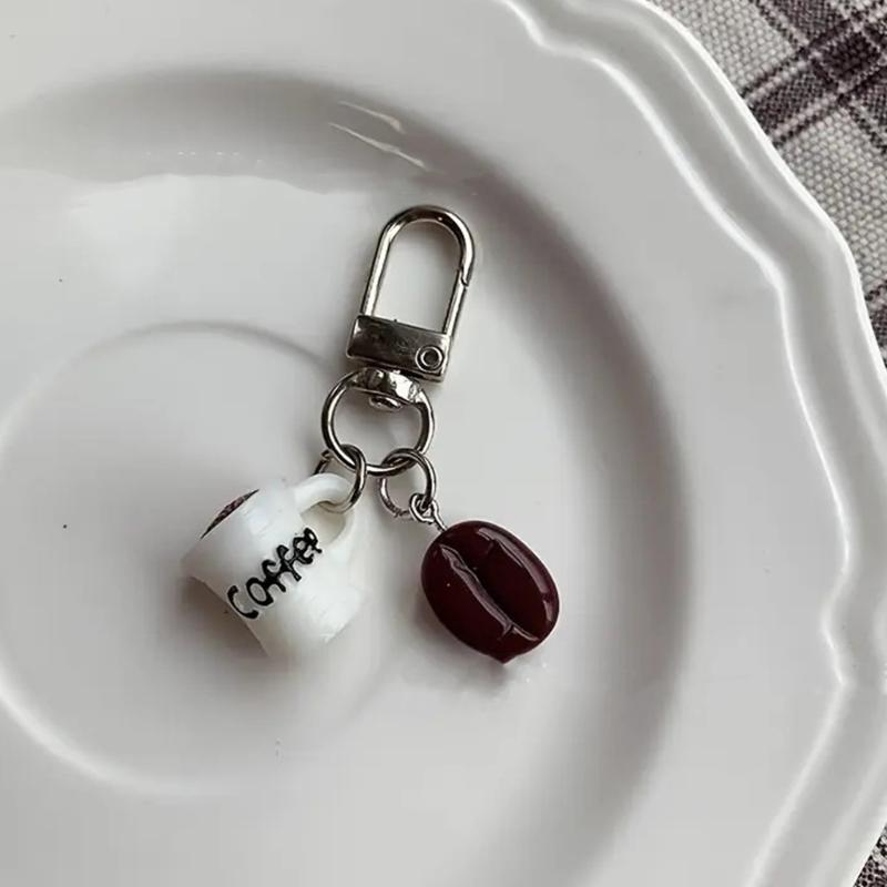 Coffee Lover Accessory Keychain Resin Keyring For Keys Luggage Zippers Or Gift Giving Occasions