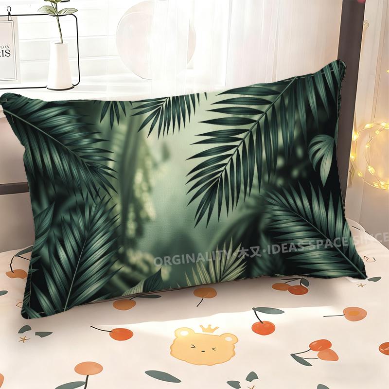 Tropical Palm Leaf Pattern Pillowcase Suitable For Sofa Bedroom Car Pillow Cover Cushion Rectangular Back Cushion