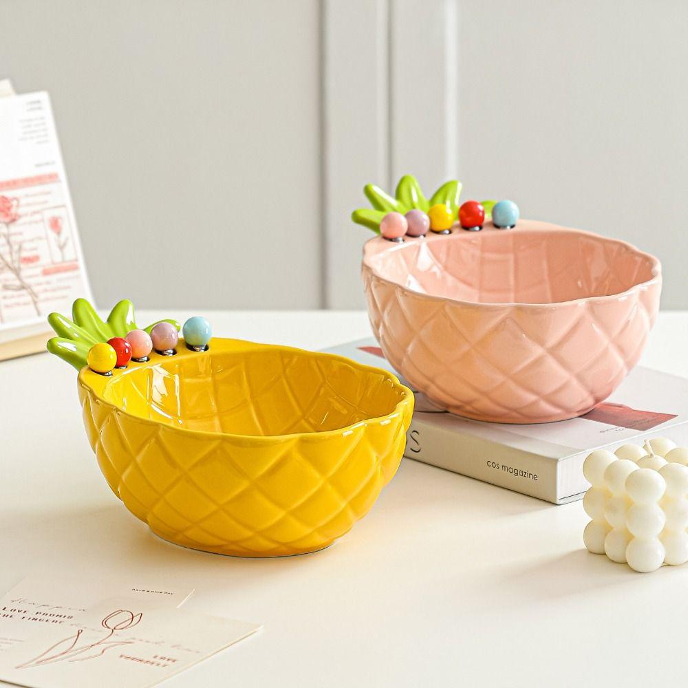 Cream-Style Fruit Serving Plate Reusable Ceramic Fruit Bowl Ceramic Fruit Plate Desktop Decoration