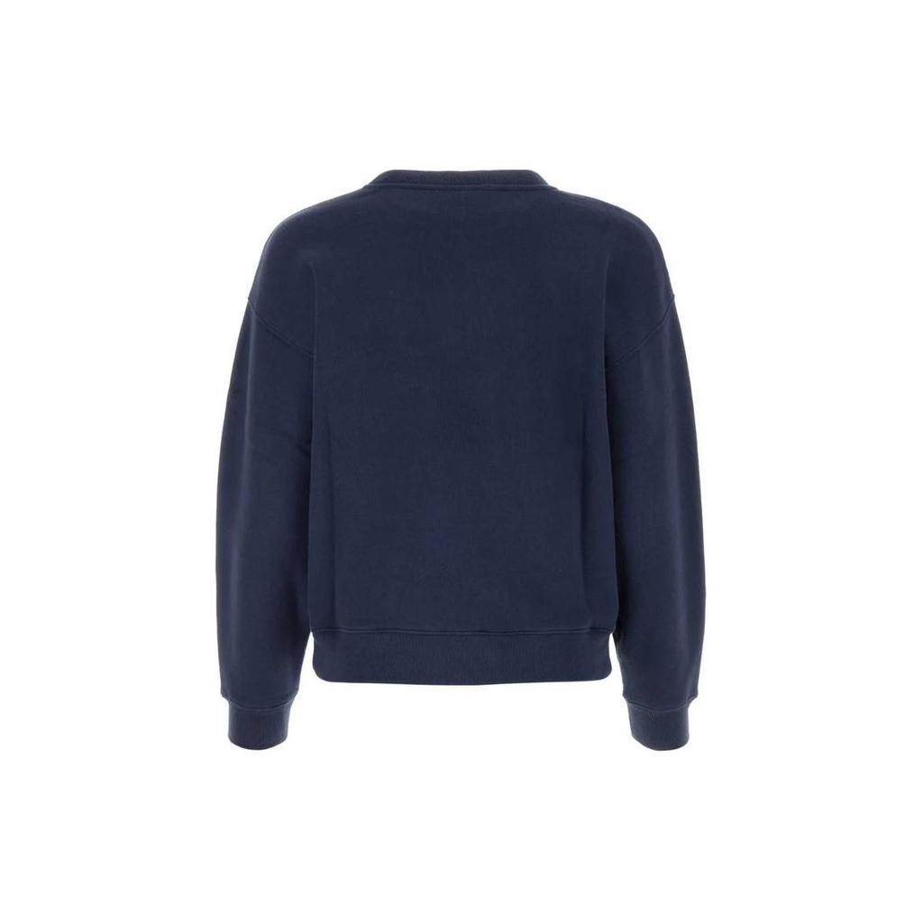 Maison Kitsune Solid Logo Crewneck Long Sleeve Sweatshirt Women Sweatshirts Blue MW00309KM0307-P476