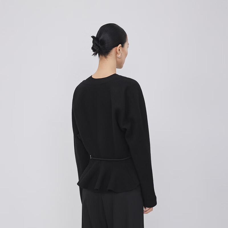 Women's Lamb Wool Tie-Waist Short Cardigan