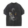 Vintage Leopard Print Unisex T-Shirts , Regular Fit Black  Unisex T-Shirts , Soft Washed Effect, Suitable for Casual