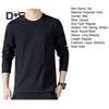Men Sport Top Loose Pure Color Round Neck Bottoming Clothes Long Sleeves Homewear Gym Running Basketball T-shirt