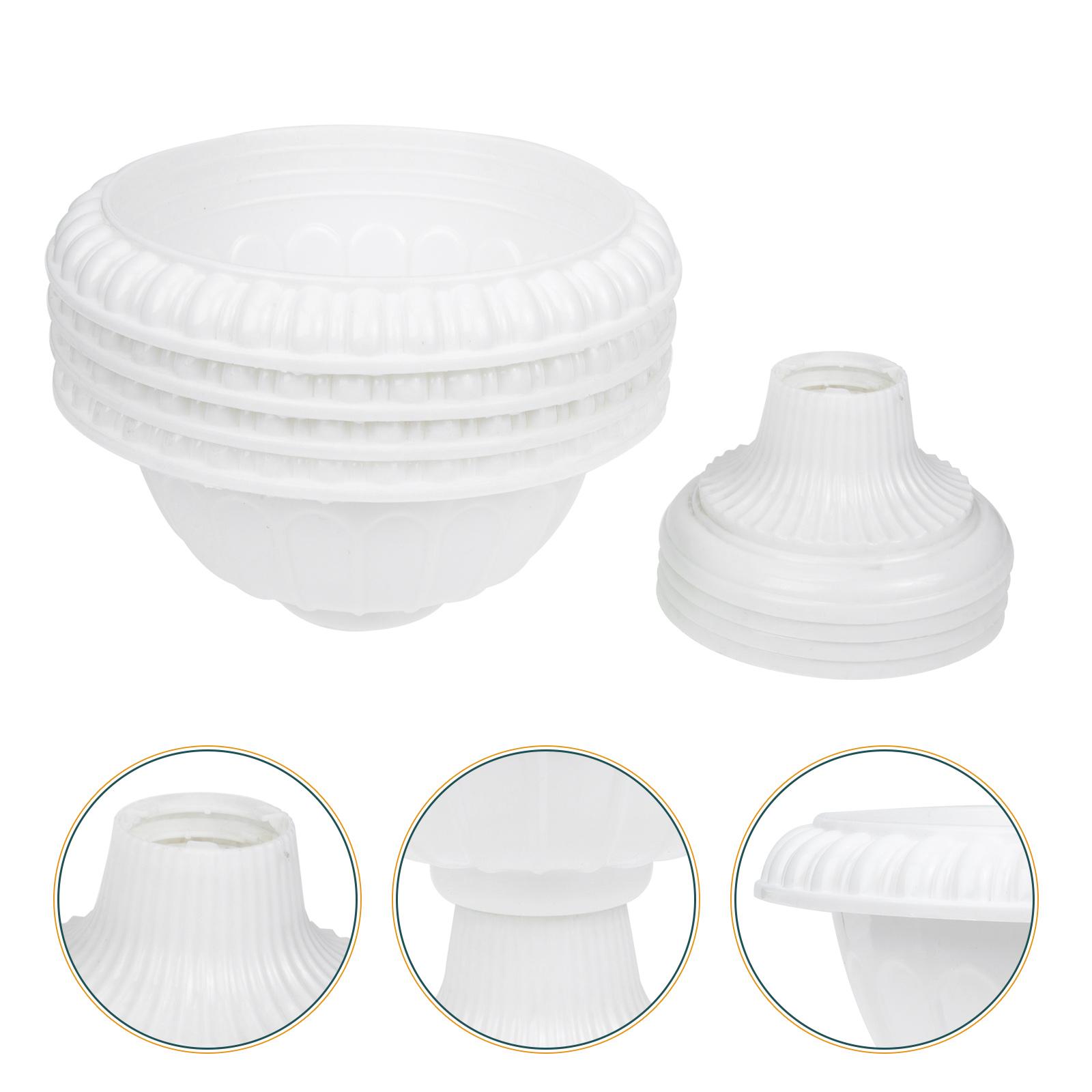 

4 шт. Римский цветочный горшок Пластиковый ретро цветочный горшок Свадебный стиль Кашпо Винтажная ваза Основа Цветочные горшки для входной двери Европейский декор 16x14cm белый