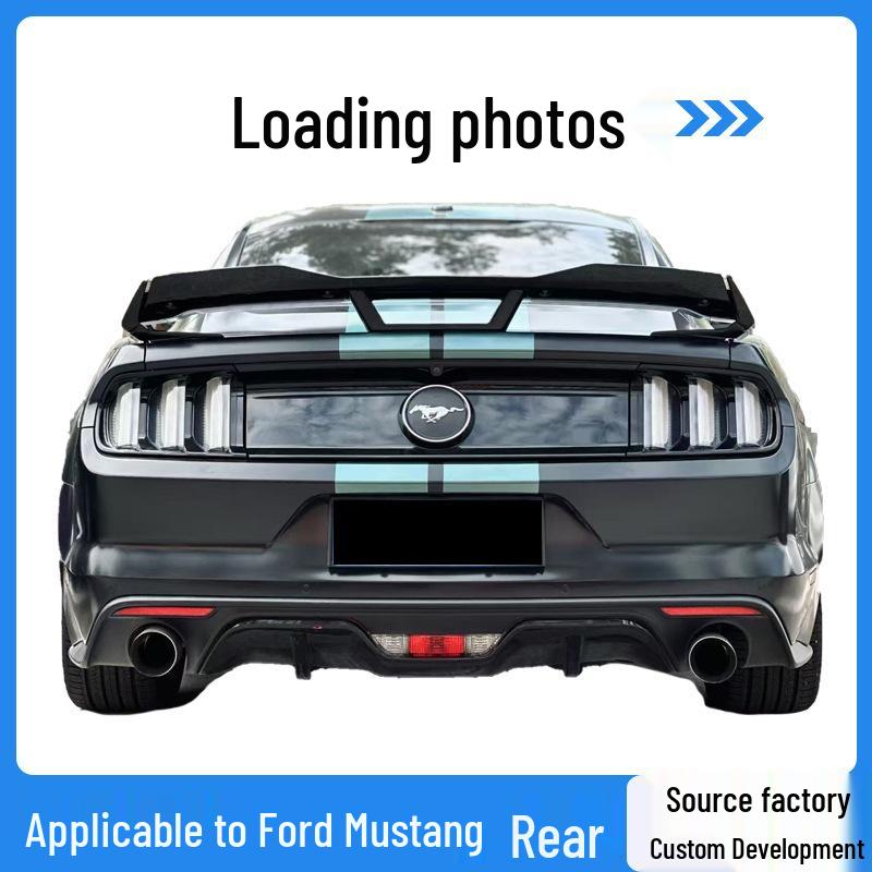 Ford Mustang Rear Spoiler Upgrade (2015-2022) Black Horse Track R Fixed Wing Diffuser