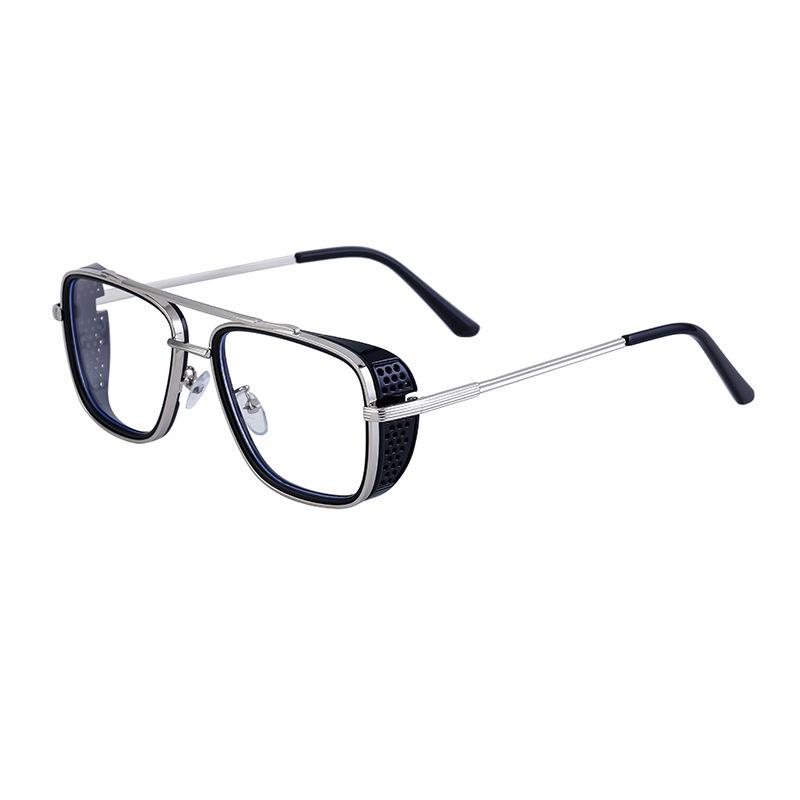 JYL TS Мужские Ретро Стимпанк - Металлические Квадратные Водительские Очки с Двойным Мостиком SX-S2535 c-841 дымчатый топаз