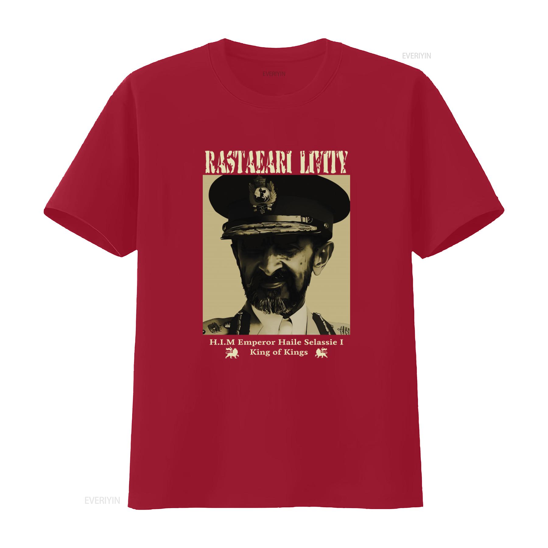 

Haile Selassie I T shirt Emperor King of Kings Jah Smile Rasta Print vintage Washed Slightly Versatile Unisex fashion Soft S