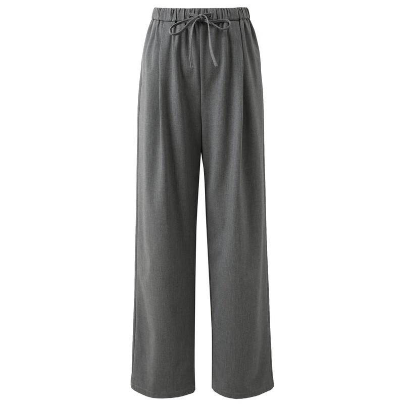 Sancai 2025 Autumn Elastic Waist Loose Straight Leg Pants