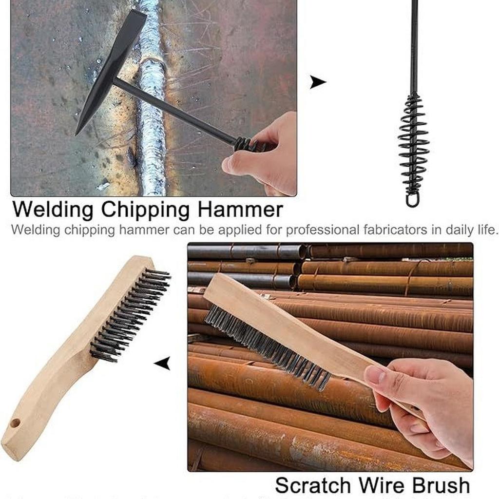 7 - Piece Welding Slag Removal Tool Set - Removal Brush & - Absorbing Welding Chipping Hammer for Welding Work