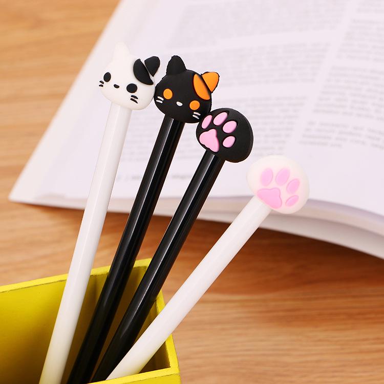 Cute Cartoon Cat Neutral Pen - Creative Stationery for Students and Office, Black Ink