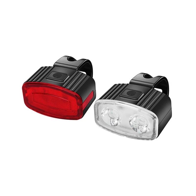 Ultralight Bicycle Headlight and Taillight Bik Light Set Rechargeable Front Rear Light Bike LED Lamp Cycling Accessories