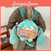 Mochila de Pelúcia Desenho Animado Hatsune Miku Para Viagens Casuais e Uso Escolar