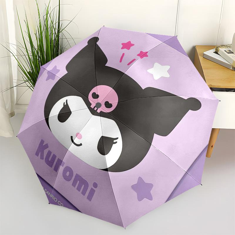 

1pc Kuromi Cute Skull Stars Umbrella with Plastic Handle,Suitable for All Seasons Home Travel Outdoor UmbrellaSanlio305