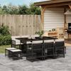 VidaXL 11-Piece Garden Dining Set with Cushions, Table and Folding Back Chairs, Outdoor Patio Furniture 3210966