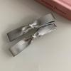 Silver Bow Hairpin Y2K Forehead Broken Hair Clip Side Bangs Clip Temperament Hair Accessories