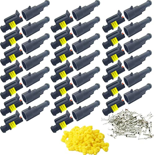 

CESFONJER Автомобильный водонепроницаемый разъем, водонепроницаемый электрический терминал, комплект морских разъемов для мотоциклов, скутеров, грузовиков, комплект из 1 штыря x 20 шт.