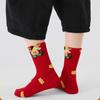 5Pairs Mid Tube Zodiac Horse Year Socks Good Luck Red Cotton Socks Chinese New Year Socks  Women