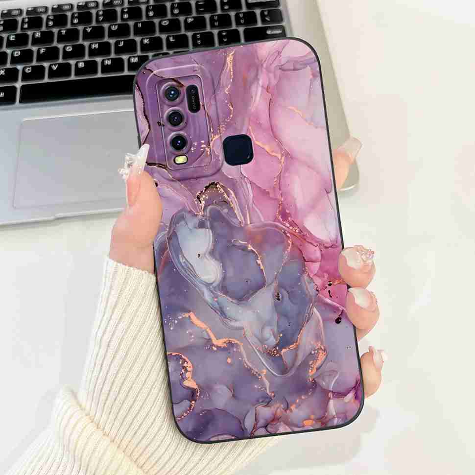 For vivo Y50 2020 1935 6.53" Case Cherry Girl Soft Silicone Cover Cartoon Rabbit For Vivo y50 VIVO Y50 V1965A Phone Cases Bumper