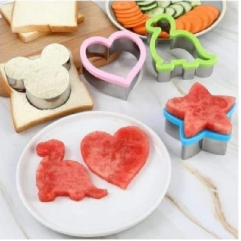 Sandwich and Cookie Cutter Set for Kids Fun Shape Bread Crust Removers Heart Dinosaur Star and More for Snacks and Baking Tools