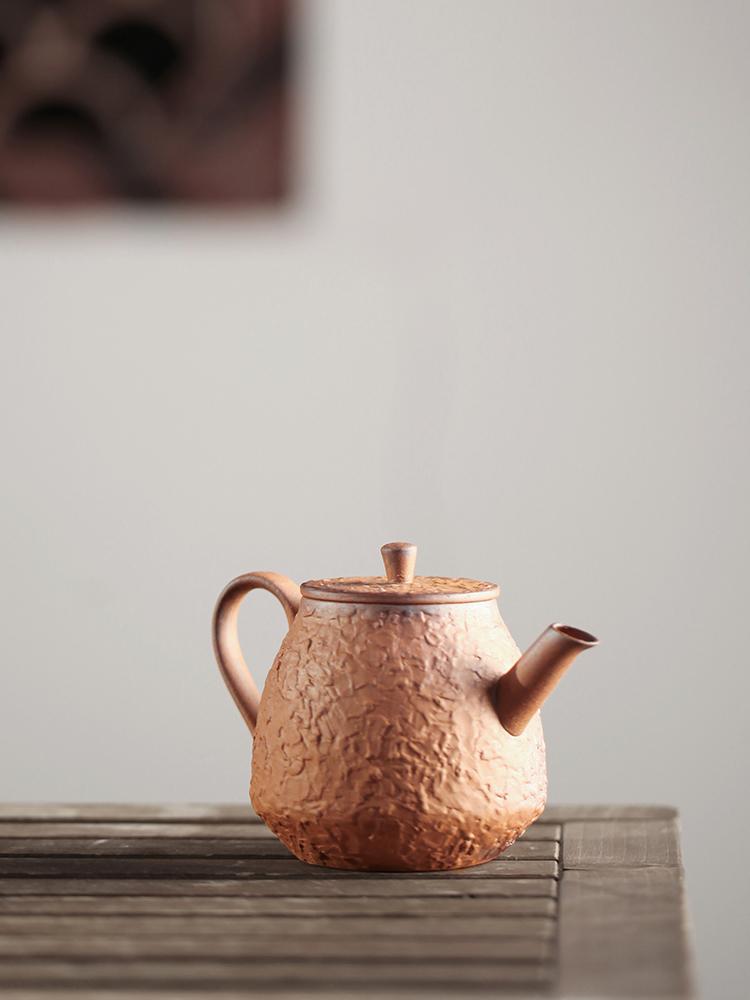 Raw Ore Rough Pottery Tea Pot, Handmade Tea Set, Single Pot,  Small Tea Pot 190ml