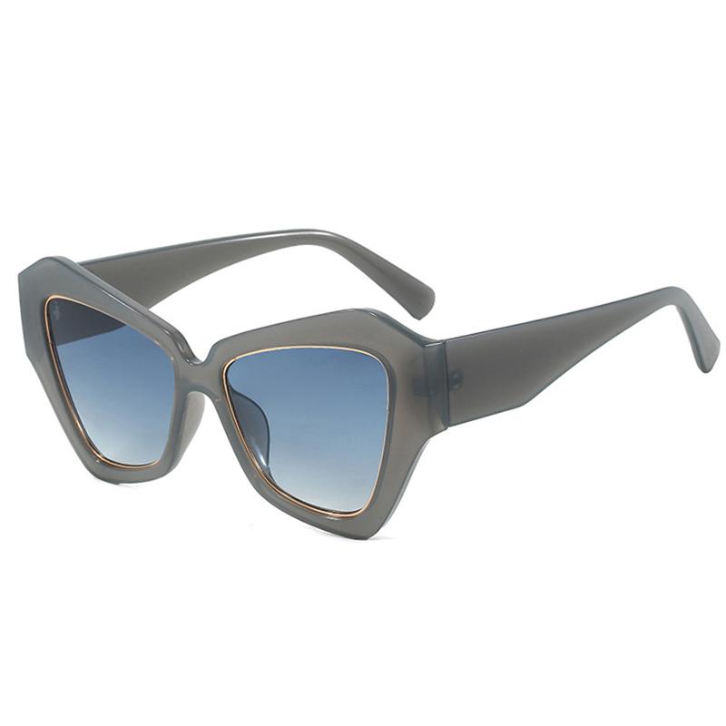 Ins Popular Fashion Cat Eye Women Sunglasses Polygon Shades UV400 Retro Candy Color Men Sun Glasses
