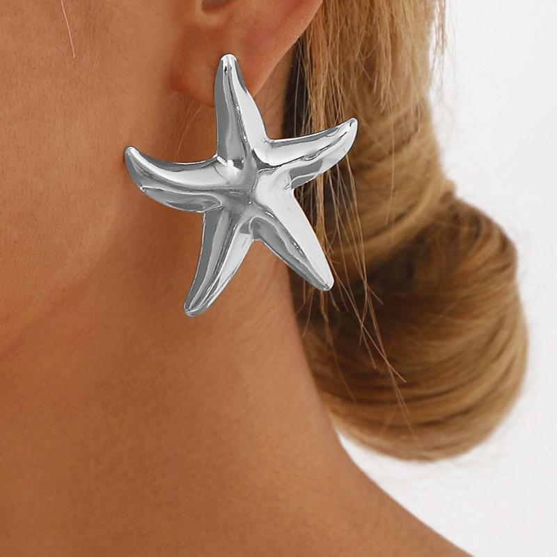 Trendy Oceanic Starfish Earrings High Quality Metal Jewelry Comfortable Daily Wear Marine themed Ear Accessories