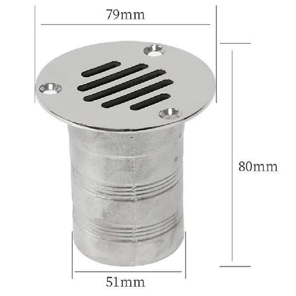 Boat Marine Hardware 50MM Stainless Steel Cockpit Drain Scupper Sewerage Drain 50mm