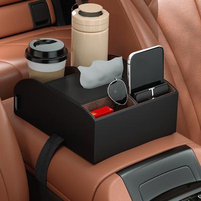 Multifunktions-Aufbewahrungsbox fürs Auto, Armlehnen-Organizer, Auto-Innenraum, Verstauen, Aufräumen, Zubehör für Telefon, Taschentuch, Tasse, Getränk